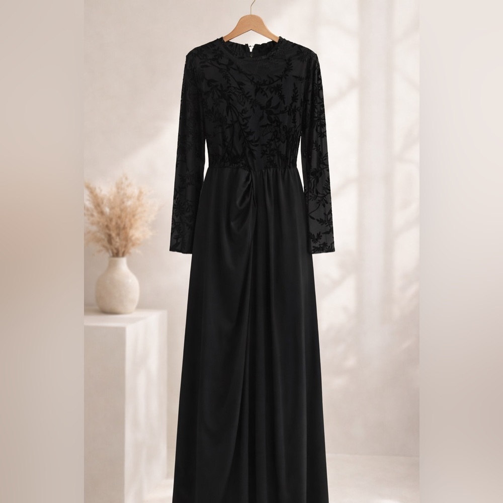 SHEIN Elegant Black Floral Dress
